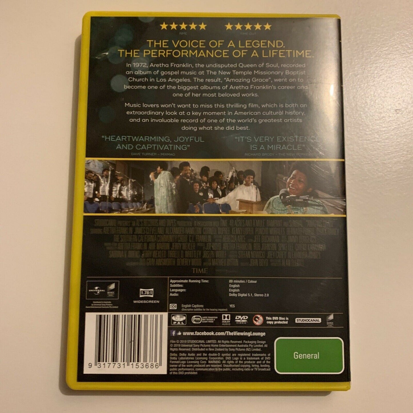 Amazing Grace: Arena Franklin (DVD, 2018) Region 4