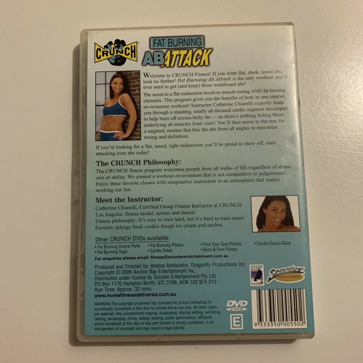 Crunch Fat Burning Ab Attack (DVD, 2006) Catherine Chiarelli. All Regions