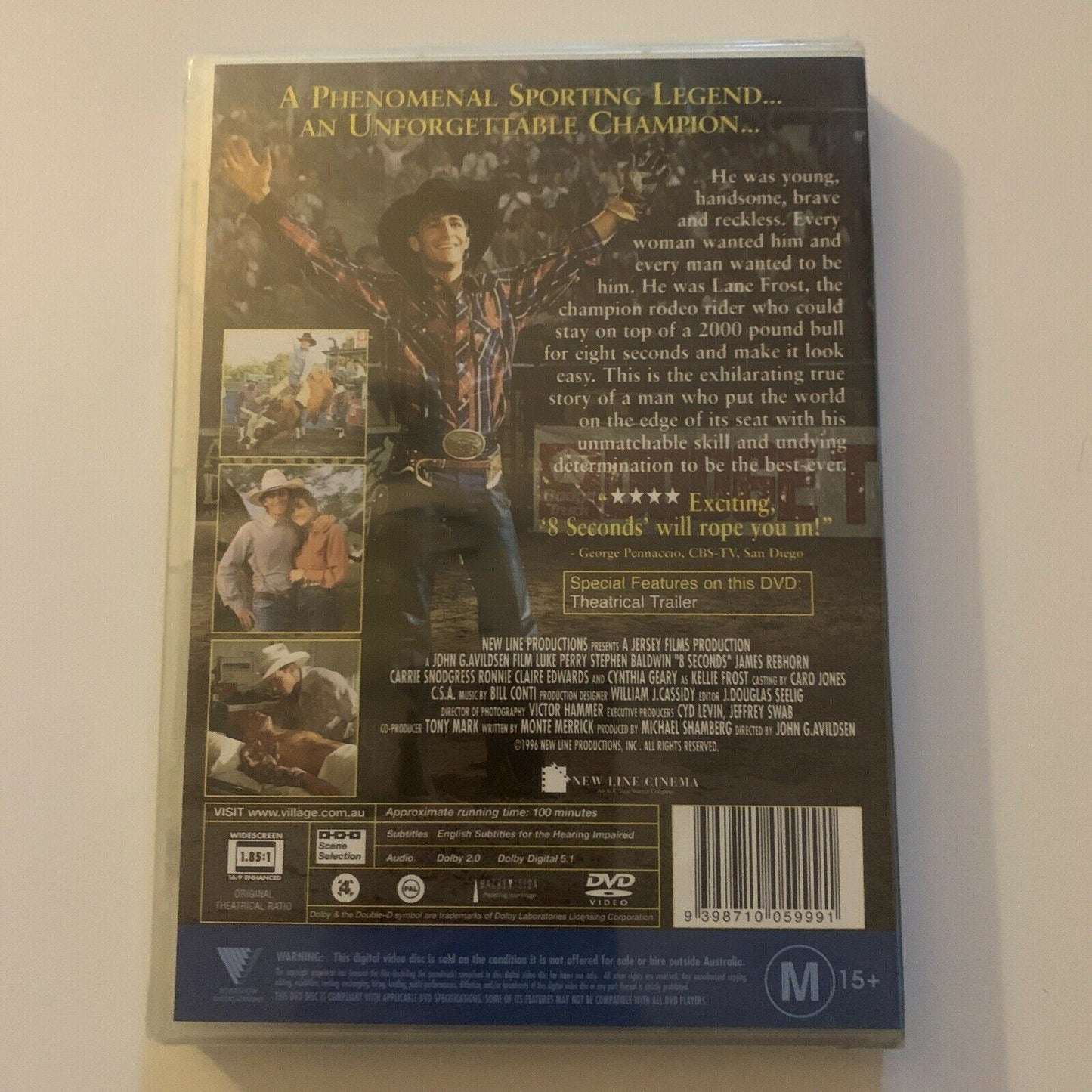 *New Sealed* 8 Seconds (DVD, 1994) Luke Perry, Stephen Baldwin Region 4