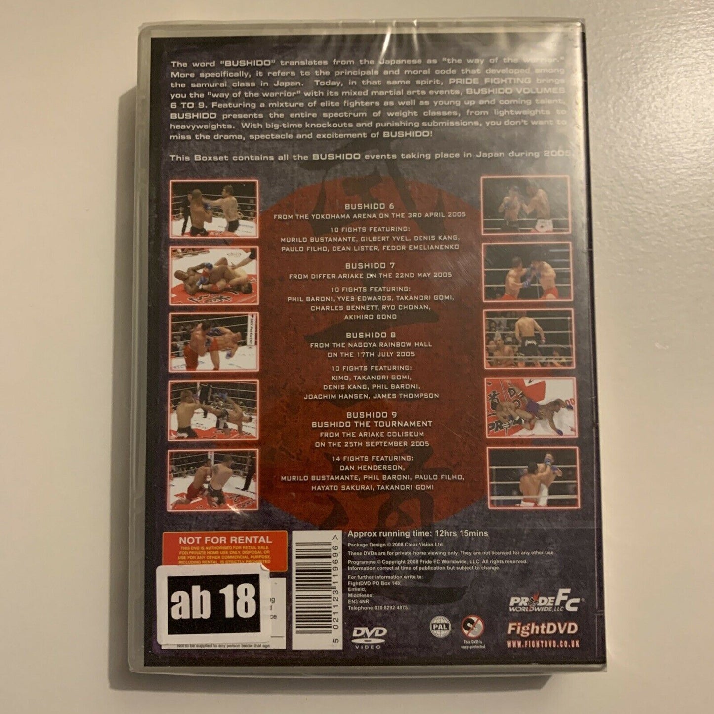 *New Sealed* Pride FC Fighting Championship: Bushido Vol 6-9 (DVD, 2005)