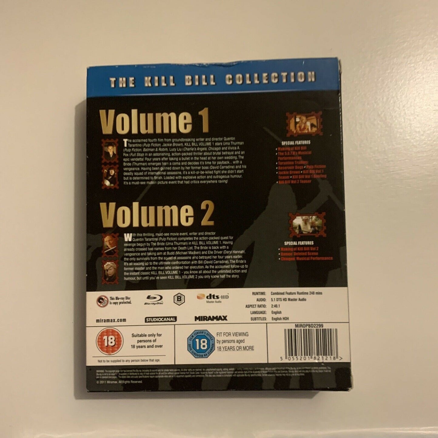 *New Sealed* Kill Bill: Volume 1 & 2 (Bluray, 2004) Region B
