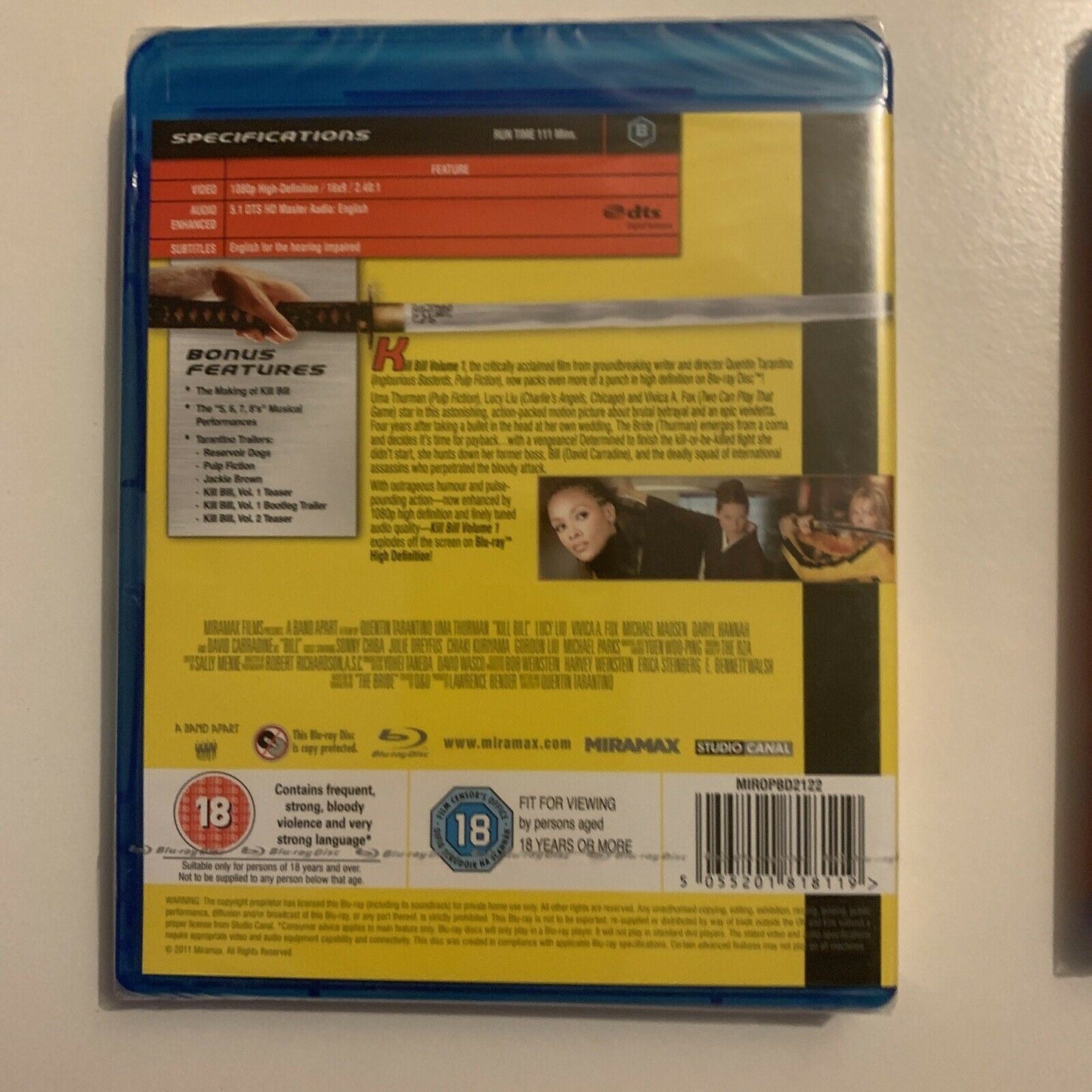 *New Sealed* Kill Bill: Volume 1 & 2 (Bluray, 2004) Region B