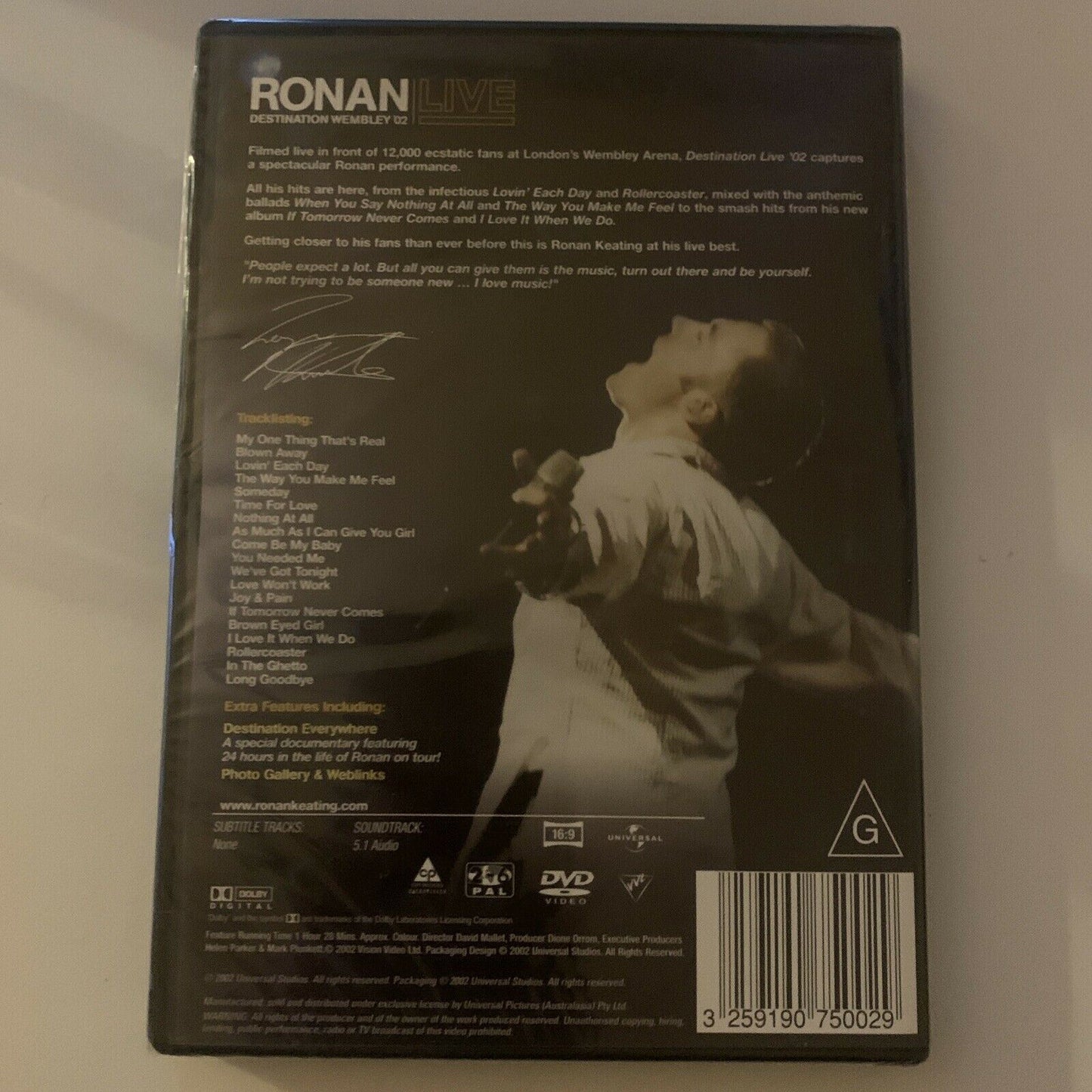 *New Sealed* Ronan Keating: Ronan Live - Destination Wembley (DVD, 2002)