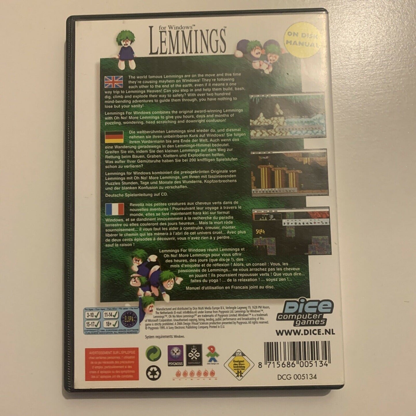 Lemmings For Windows PC CDROM 1995