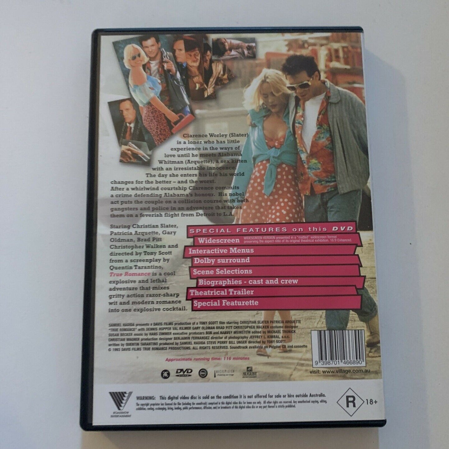 True Romance (DVD, 1993) Christian Slater, Patricia Arquette. Region 4