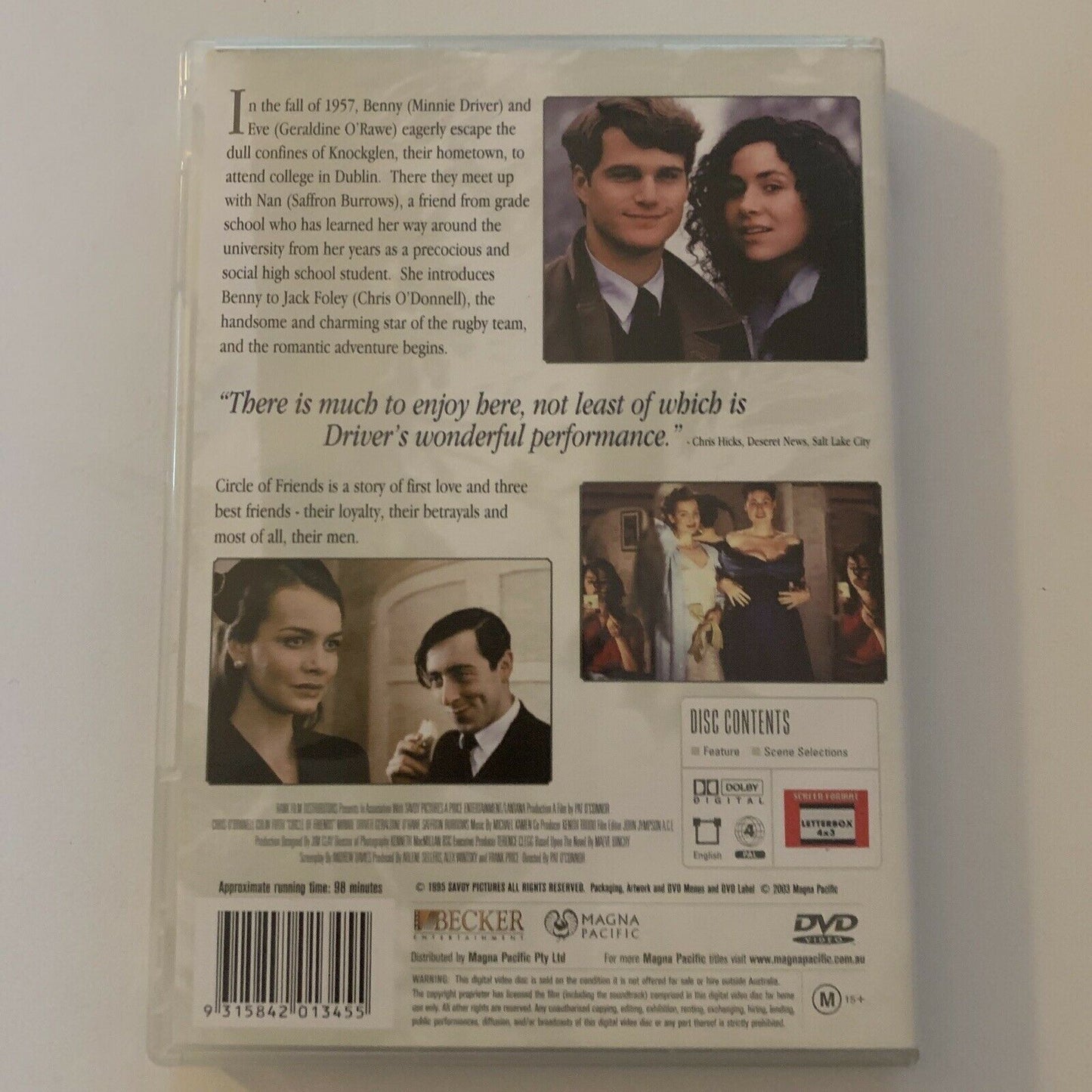 Circle Of Friends (DVD, 1995) Chris O'Donnell, Colin Firth. Region 4