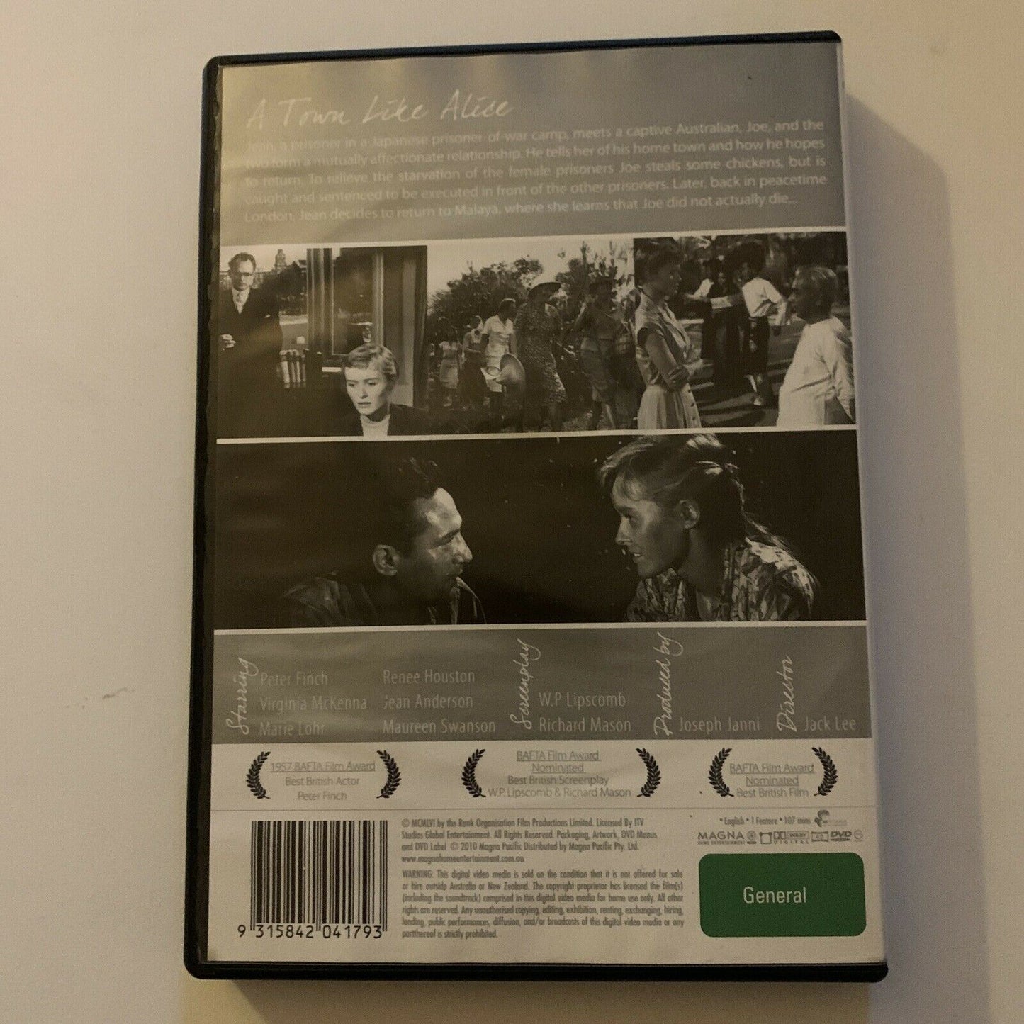 A Town Like Alice (DVD, 1957) Peter Finch, Virginia McKenna Region 4