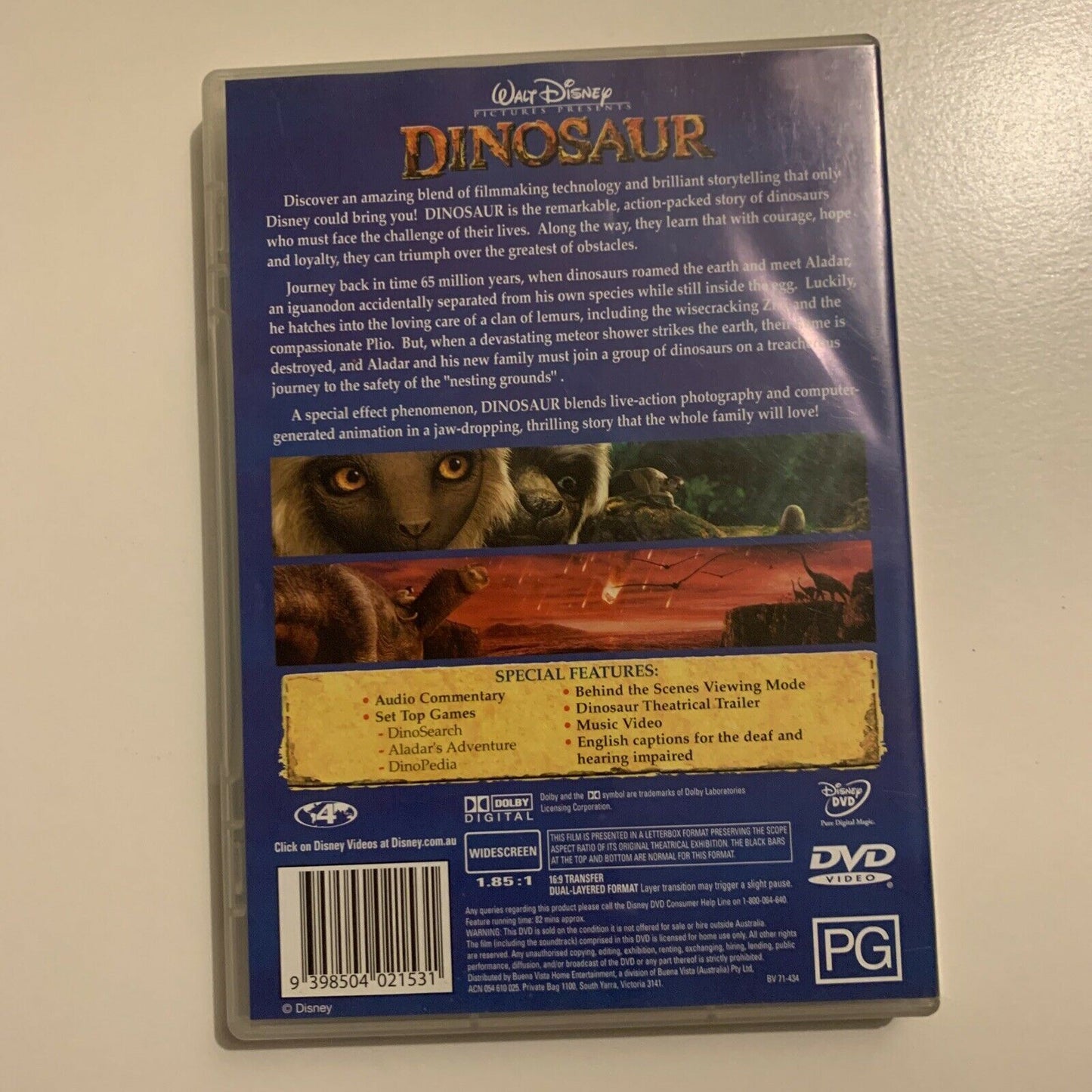 Disney: Dinosaur (DVD, 2000) D.B. Sweeney, Samuel E. Wright. Region 4&2