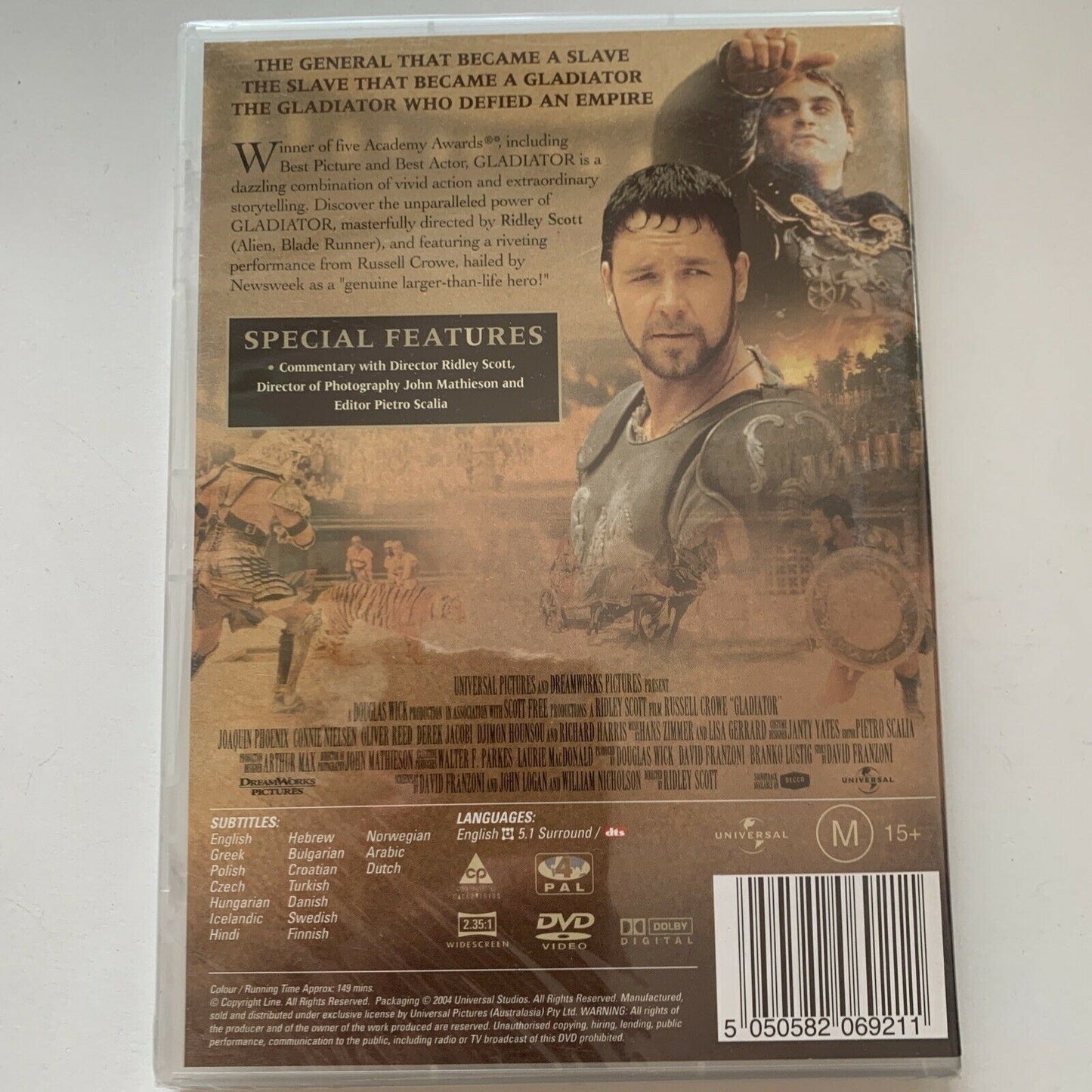 *New Sealed* Gladiator (DVD, 2000) Russell Crowe, Joaquin Phoenix. Region 4