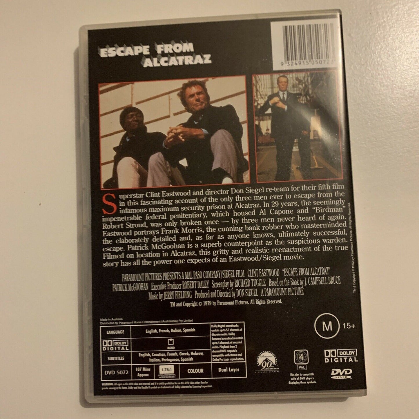 Escape From Alcatraz (DVD, 1979) Clint Eastwood. Region 4