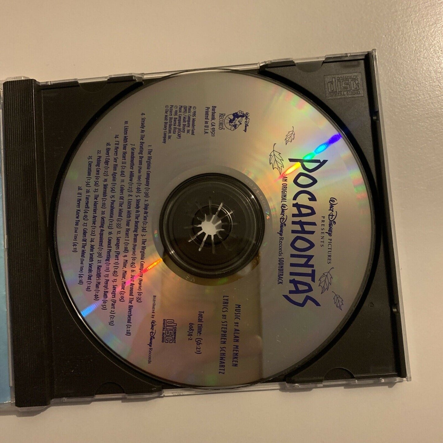 Pocahontas - Walt Disney Original Movie Soundtrack (CD, 1995)