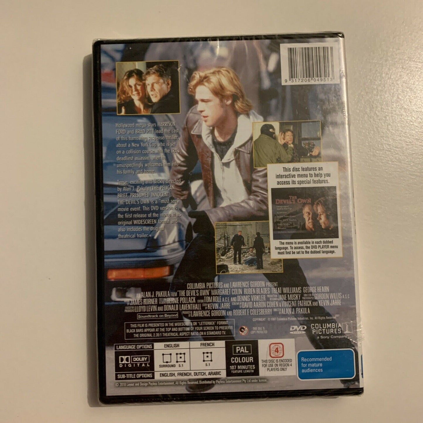 *New Sealed* The Devil's Own (DVD, 1998) Brad Pitt, Harrison Ford. Region 4