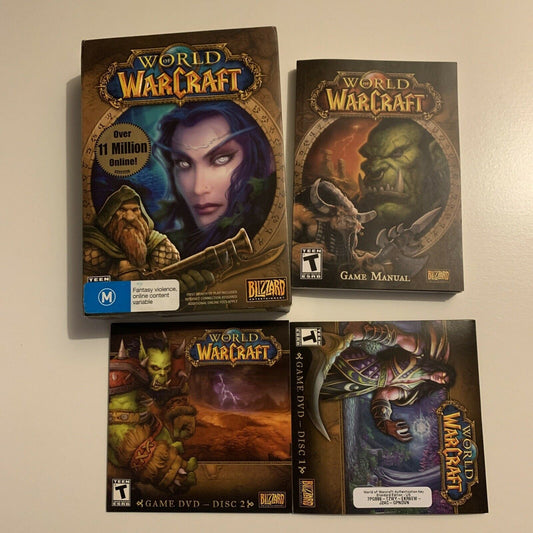 World of Warcraft PC Game Vintage Original Box Manual *Used Key*