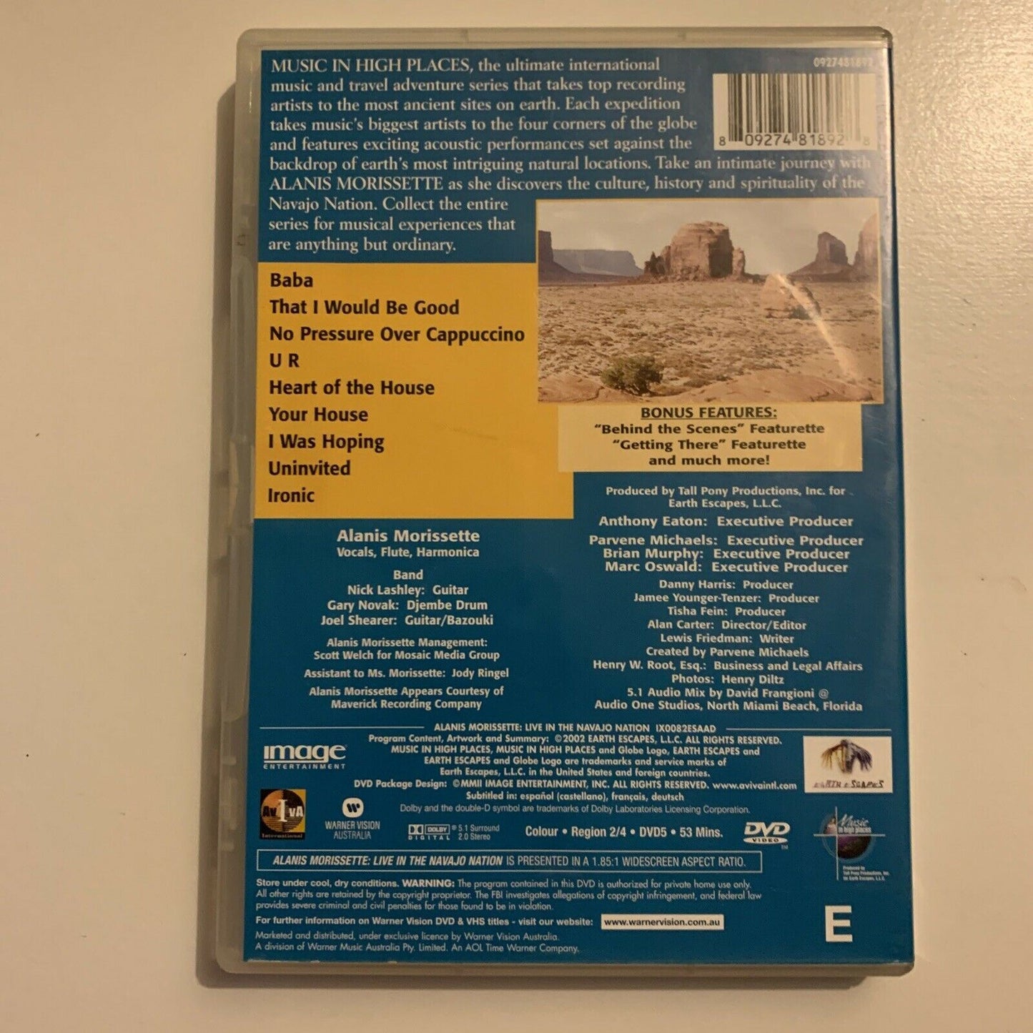 Alanis Morissette - Live In The Navajo Nation (DVD, 2002) Region 4&2