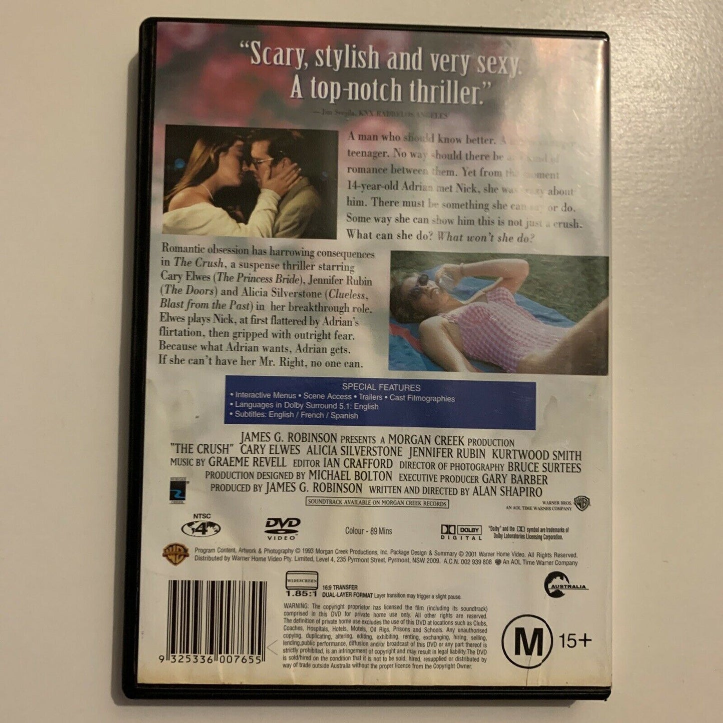 The Crush (DVD, 1993) Alicia Silverstone, Cary Elwes, Jennifer Rubin. Region 4