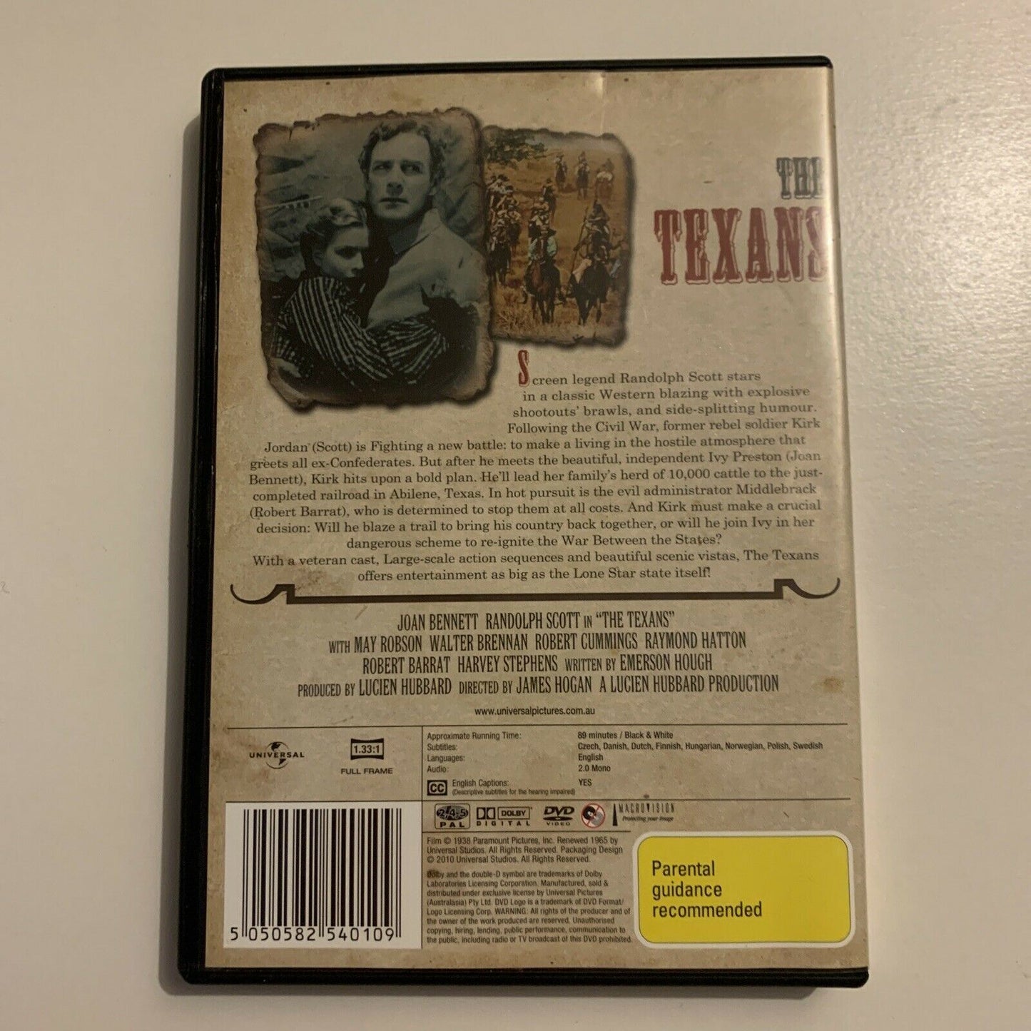 The Texans (DVD, 1938) Randolph Scott, Joan Bennett, Raymond Hatton Region 4&2