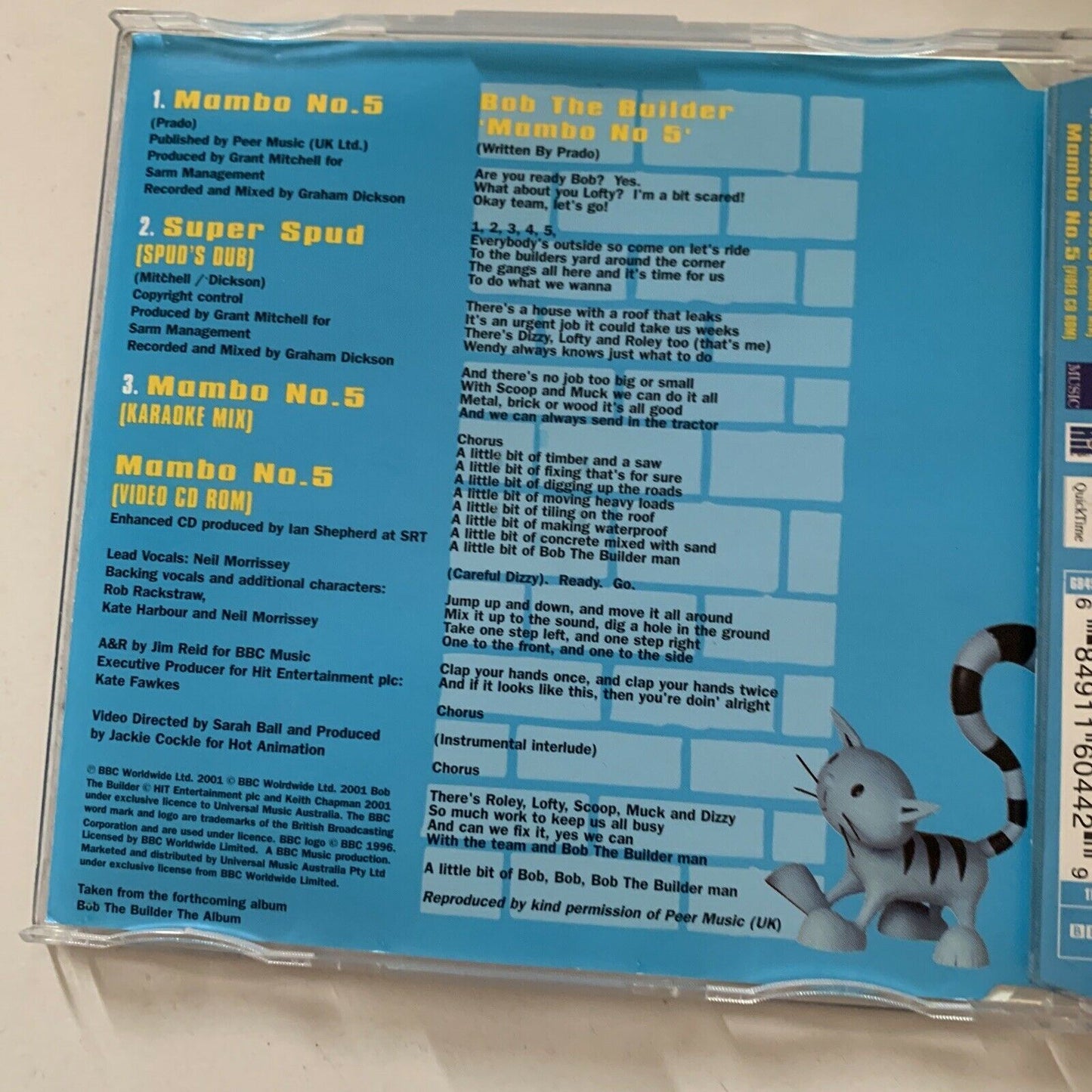 Bob The Builder - Mambo No 5 - CD With CD Rom Video