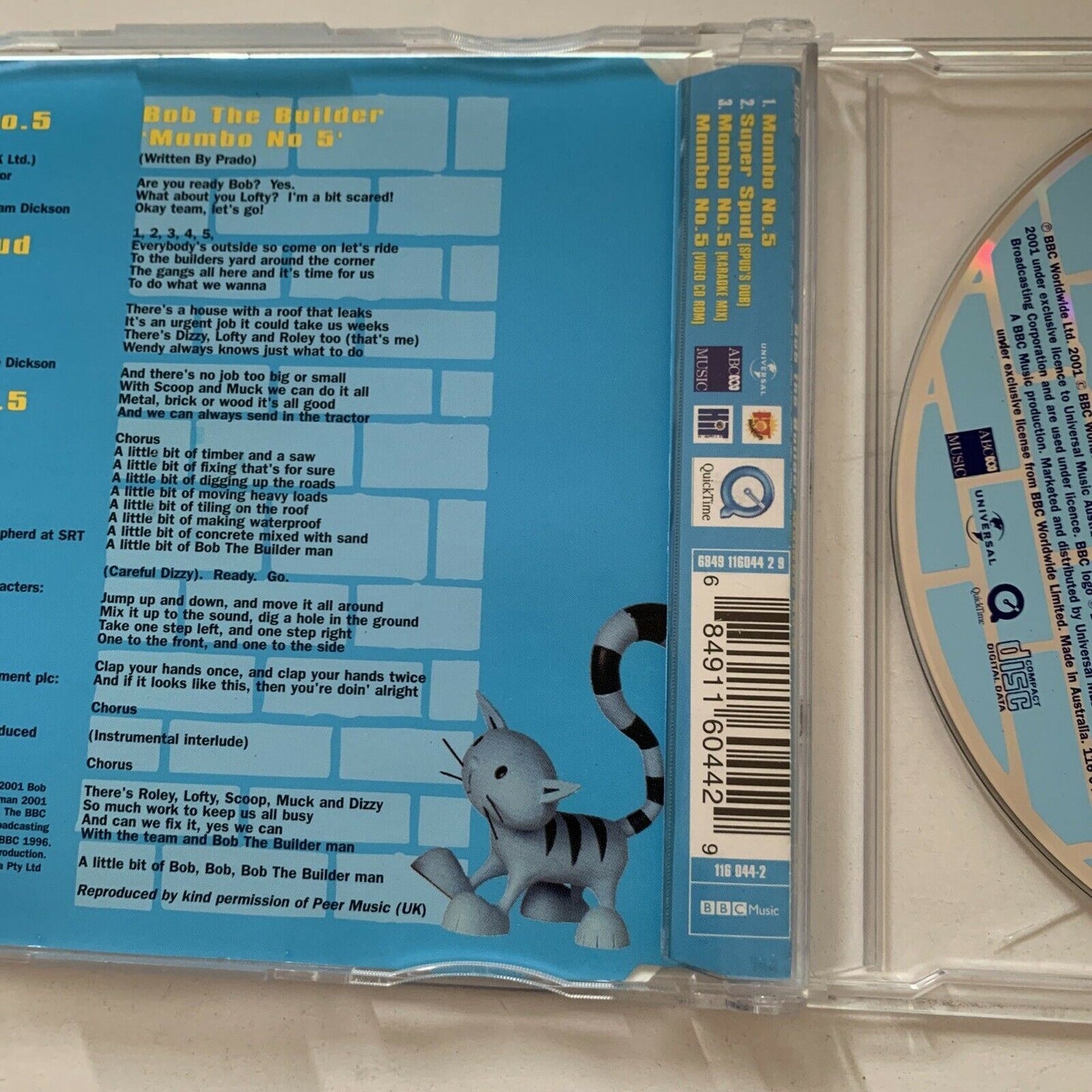 Bob The Builder - Mambo No 5 - CD With CD Rom Video