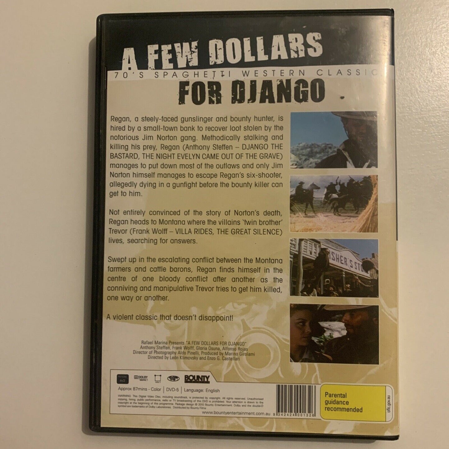 A Few Dollars for Django (DVD, 1966) Anthony Steffen, Gloria Osuna. Region 4&2