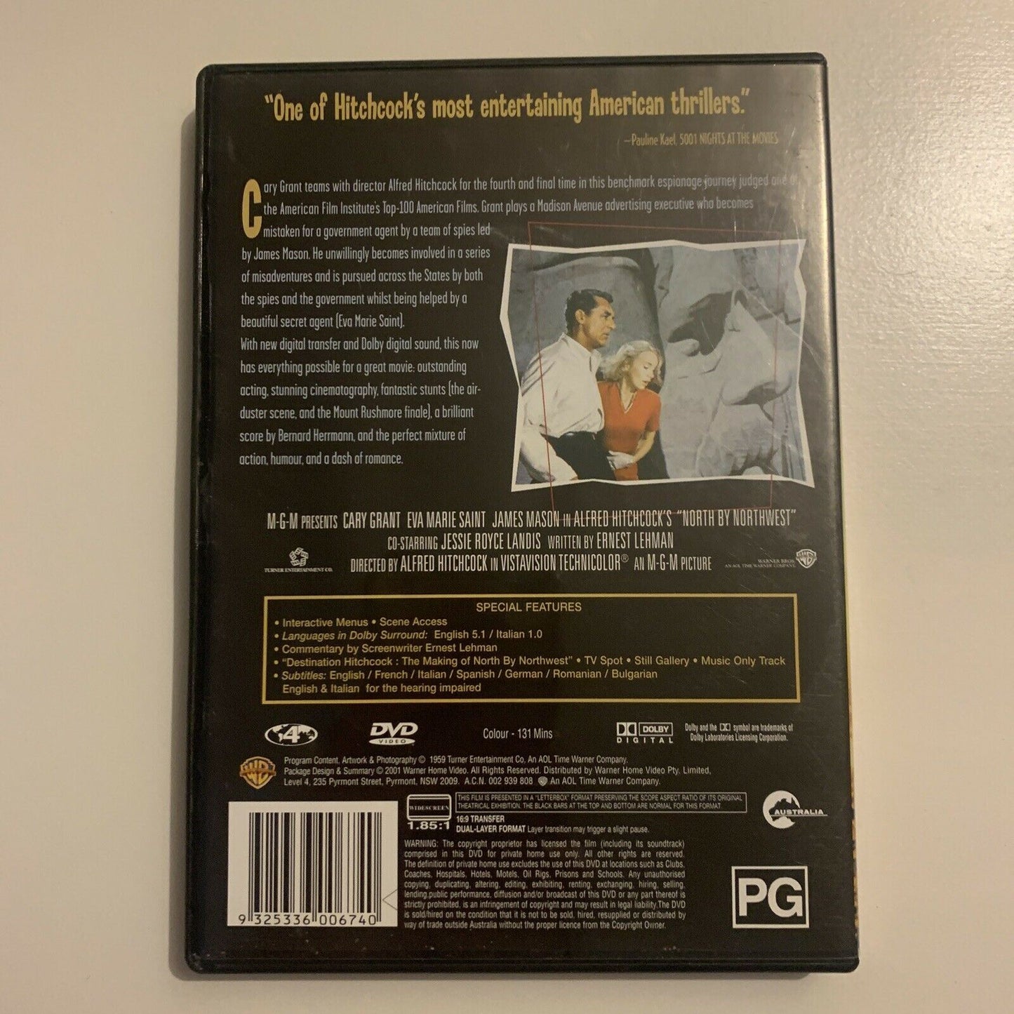 Alfred Hitchcock: North By Northwest (DVD, 1959) Cary Grant Region 4&2