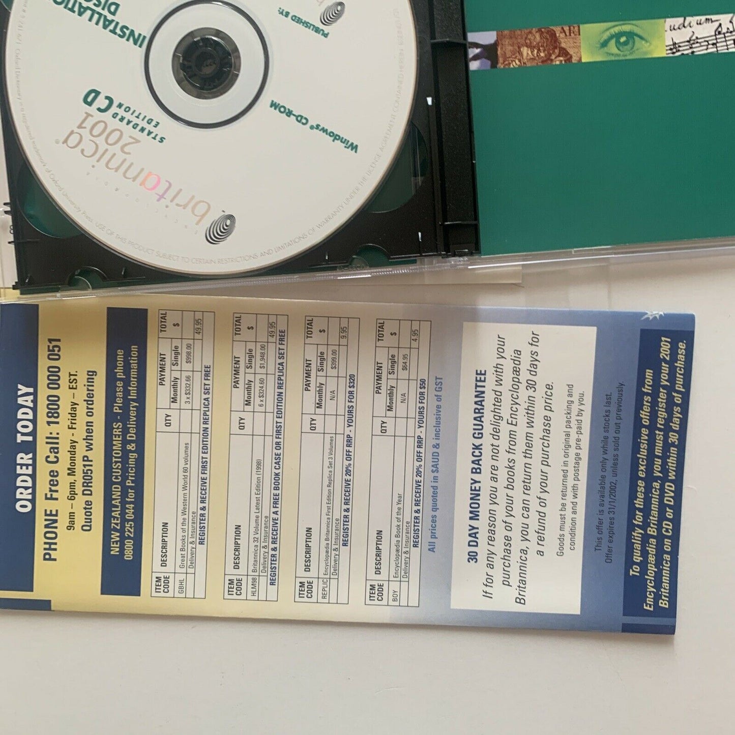 Encyclopaedia Britannica 2001 PC CDROM With Box
