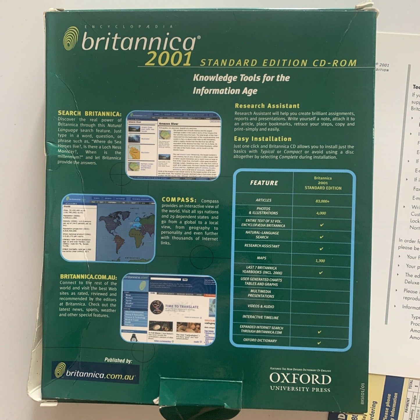 Encyclopaedia Britannica 2001 PC CDROM With Box
