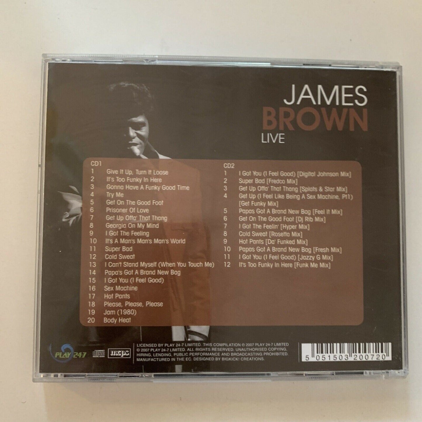 James Brown Live - Greatest Hits Compilation including remixes CD 2-Disc