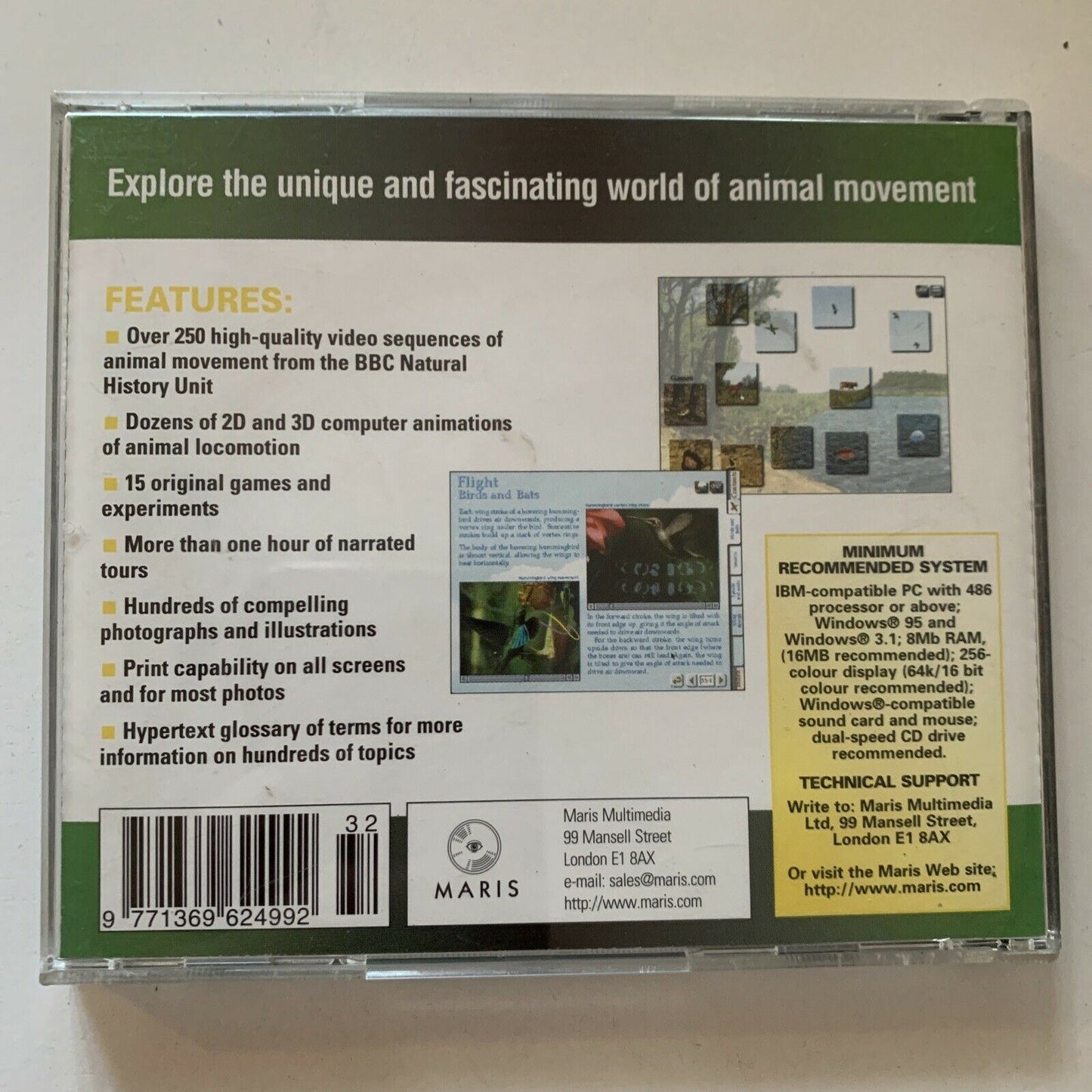 How Animals Move PC CDROM 1995 R. McNeill Alexander