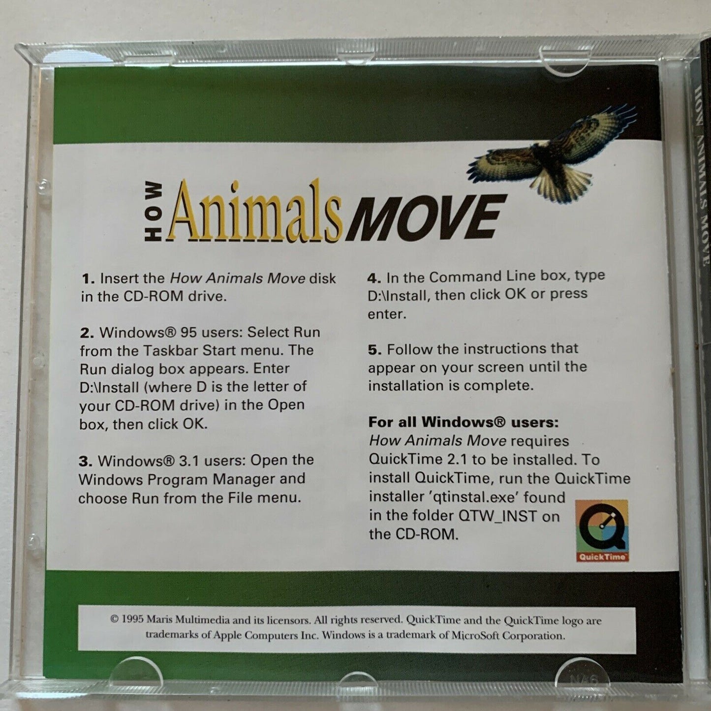 How Animals Move PC CDROM 1995 R. McNeill Alexander