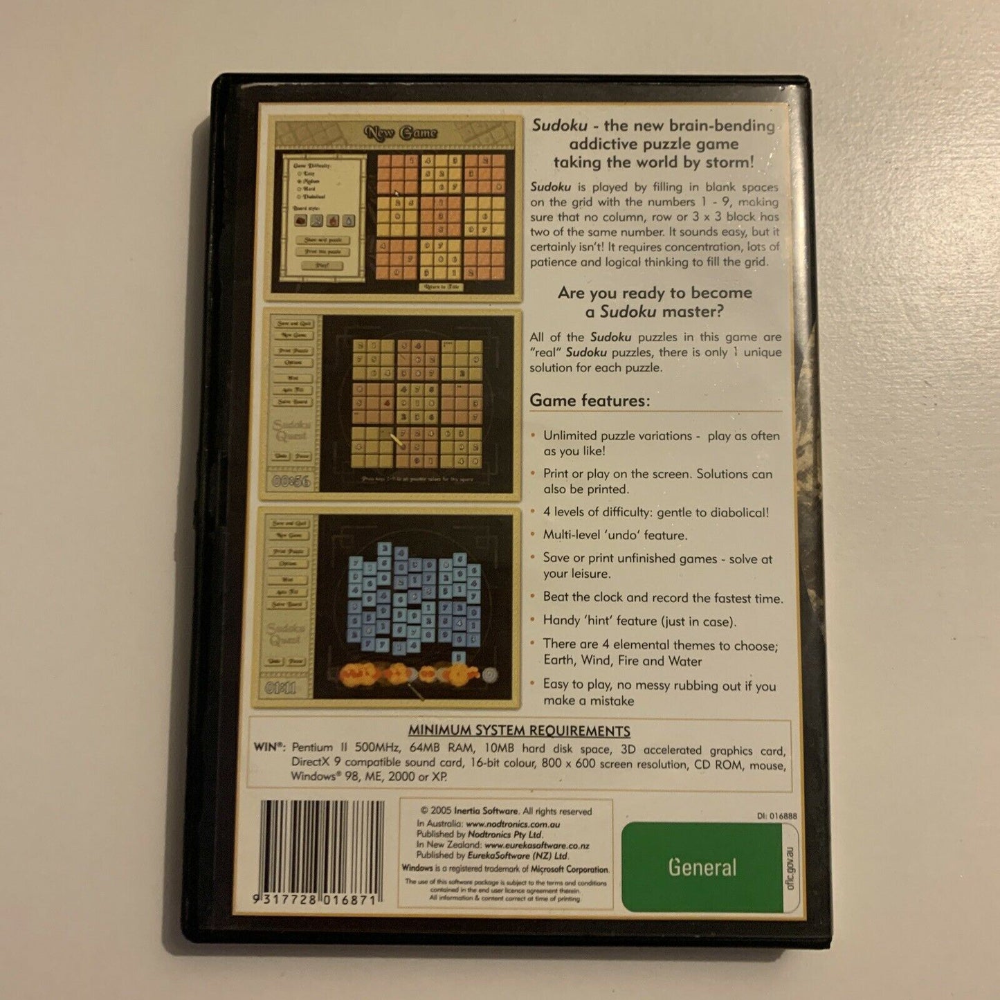 Sudoku - Unlimited Variations PC CDROM Puzzle Game