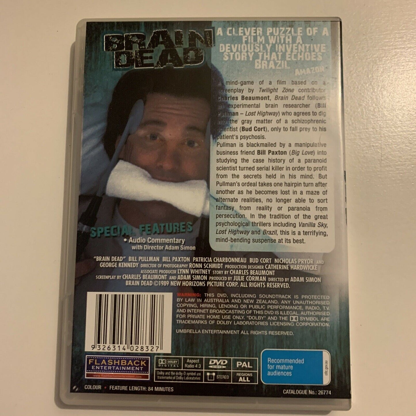Brain Dead (DVD, 1989) Bill Pullman, Bill Paxton. All Regions