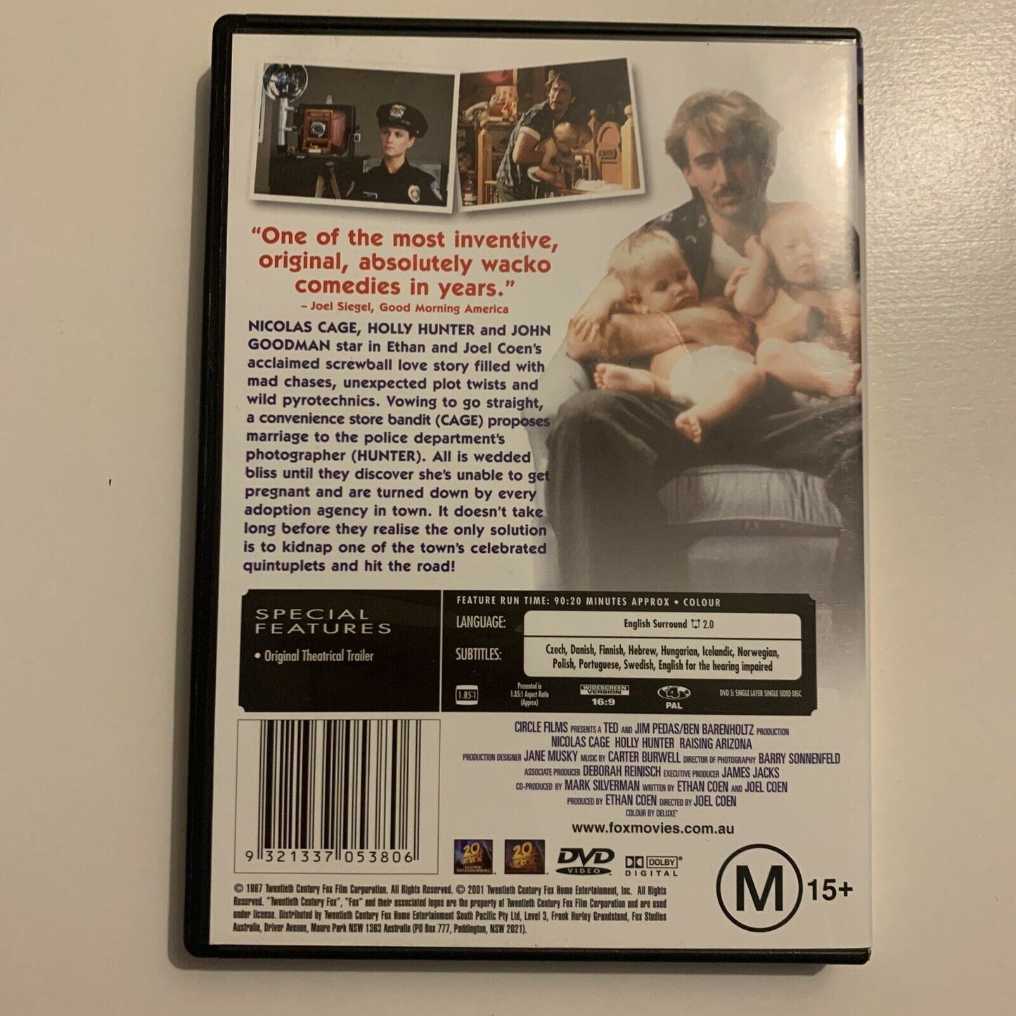 Raising Arizona (DVD, 1987) Nicolas Cage, Holly Hunter. Region 4