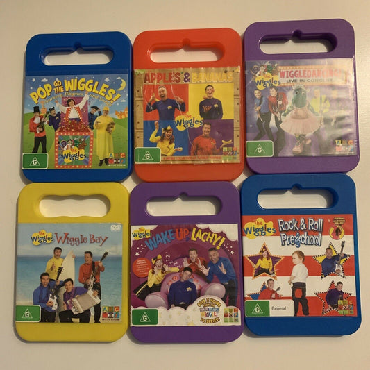6x The Wiggles DVD Pop Go The Wiggles / Apples & Bananas / Wake Up Lachy /....