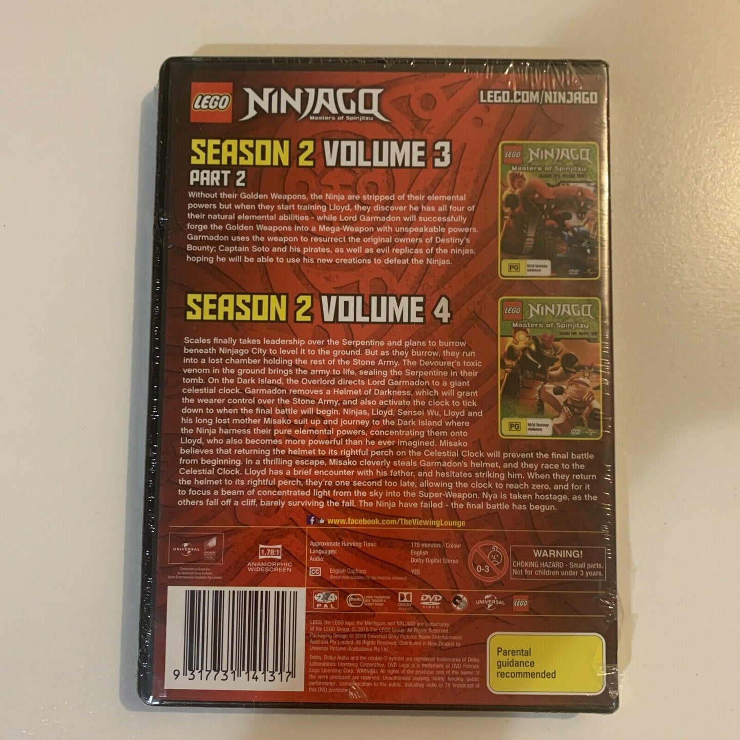 *New Sealed* Lego Ninjago - Season 2 Volumes 3&4 (DVD, 2018) Region 4&2