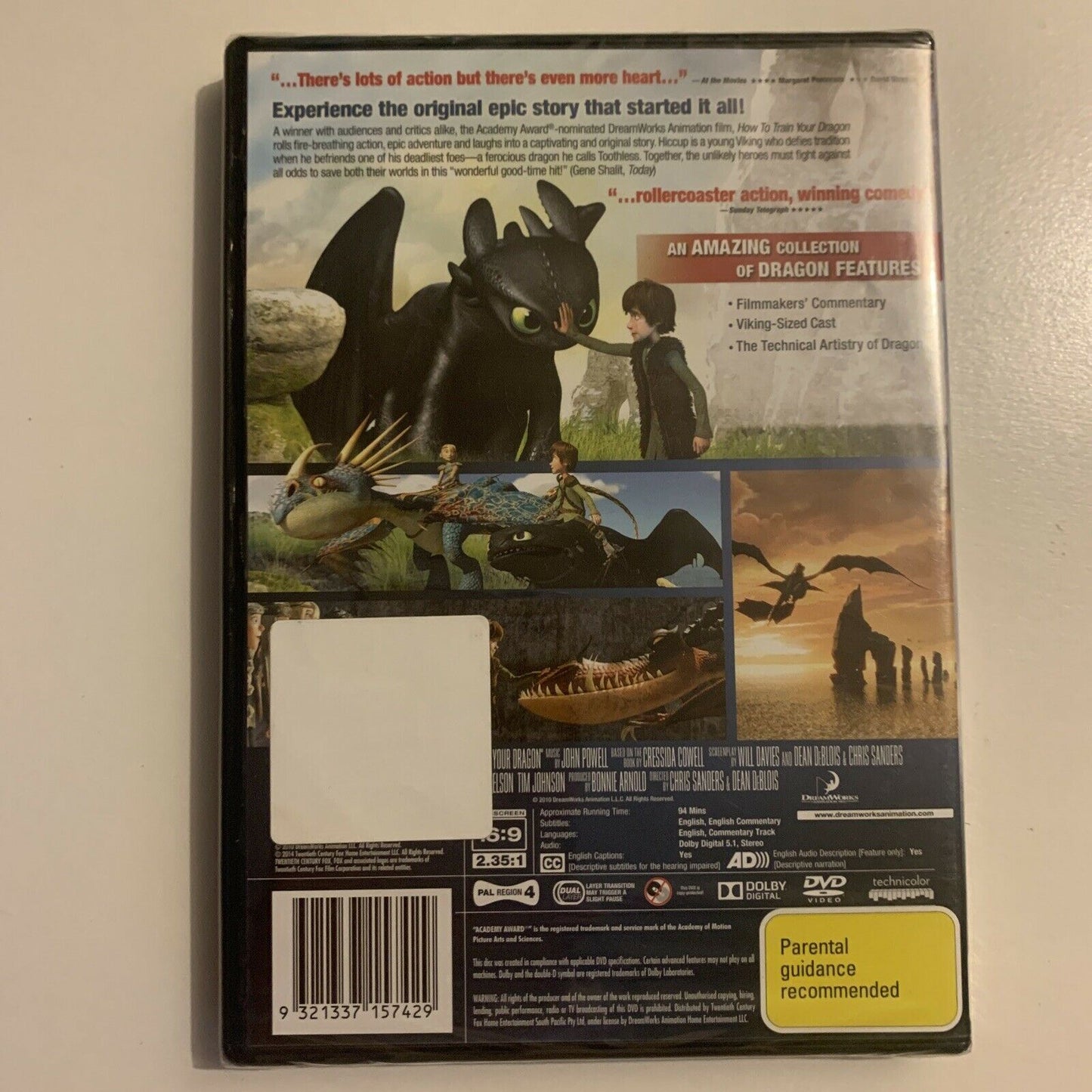 *New Sealed* How to Train Your Dragon (DVD, 2010) Gerard Butler. Region 4