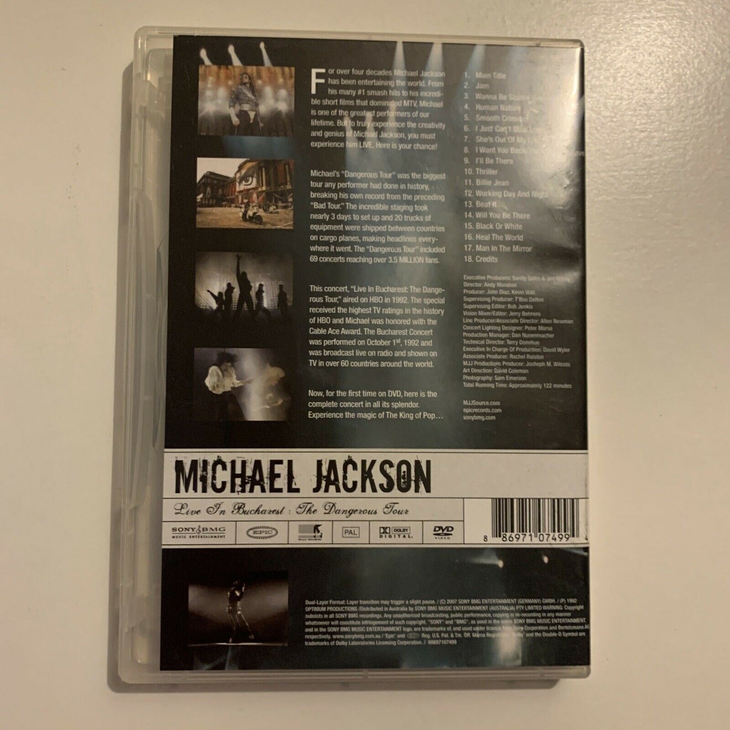 Michael Jackson - Live In Bucharest - The Dangerous Tour (DVD, 2007) All Regions