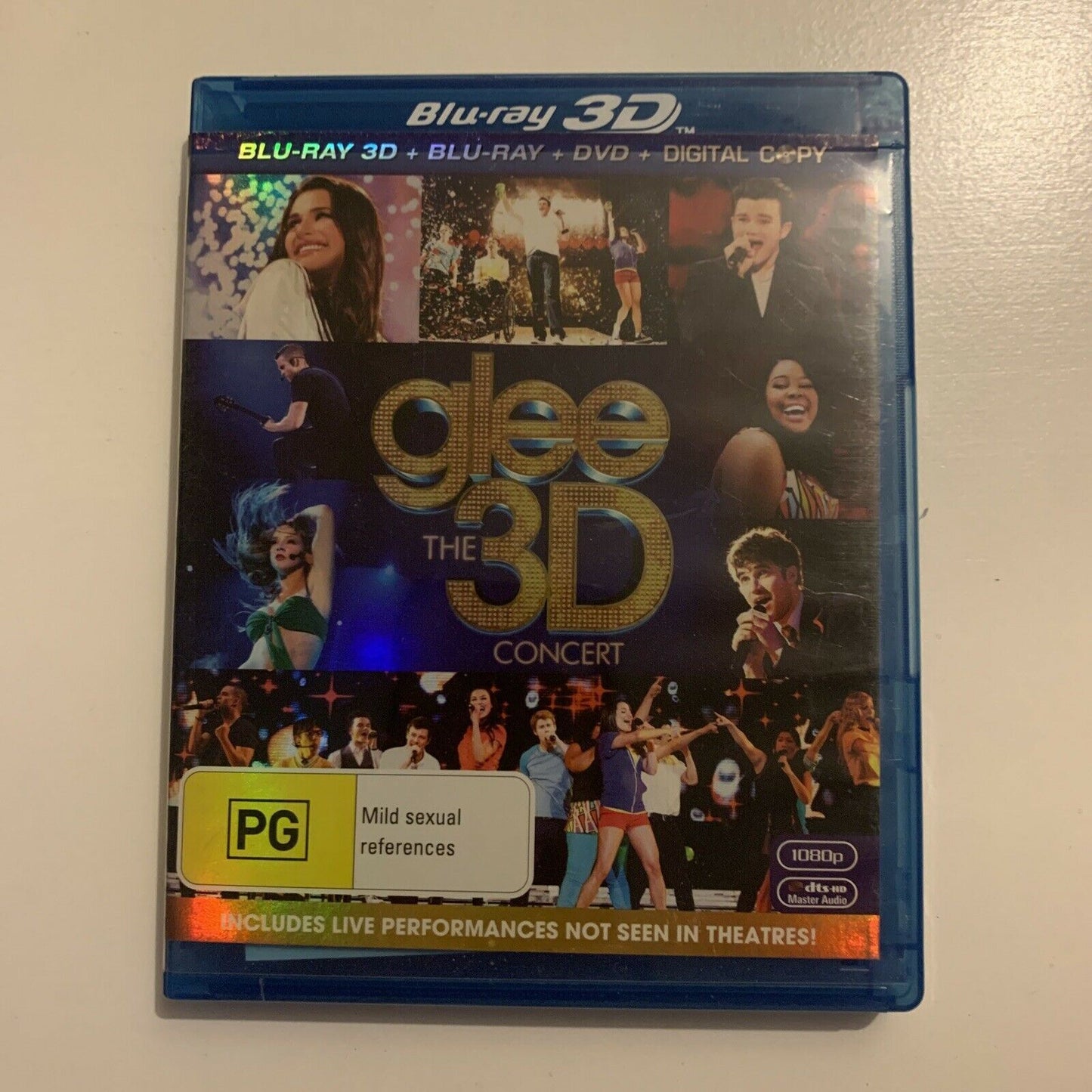 Glee - The 3D Concert (Bluray 3D + DVD, 2011) Lea Michele, Amber Riley Region B
