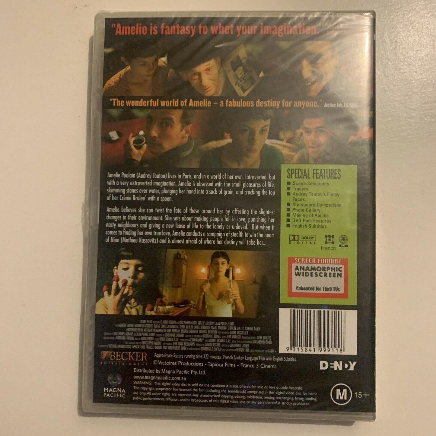 *New Sealed* Amelie (DVD, 2001) Audrey Tautou, Mathieu Kassovitz. Region 4