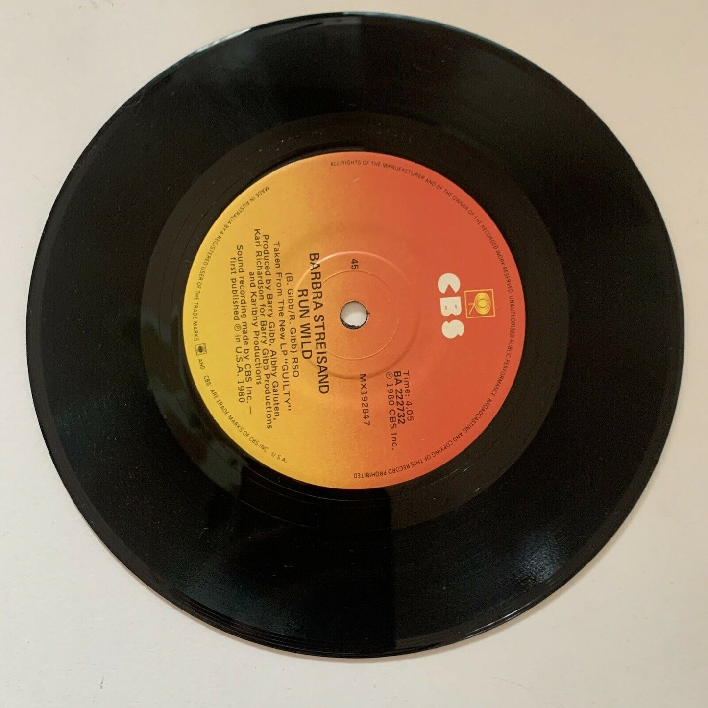 BARBRA STREISAND - Woman in love / run wild 7" Vinyl Record 45rpm