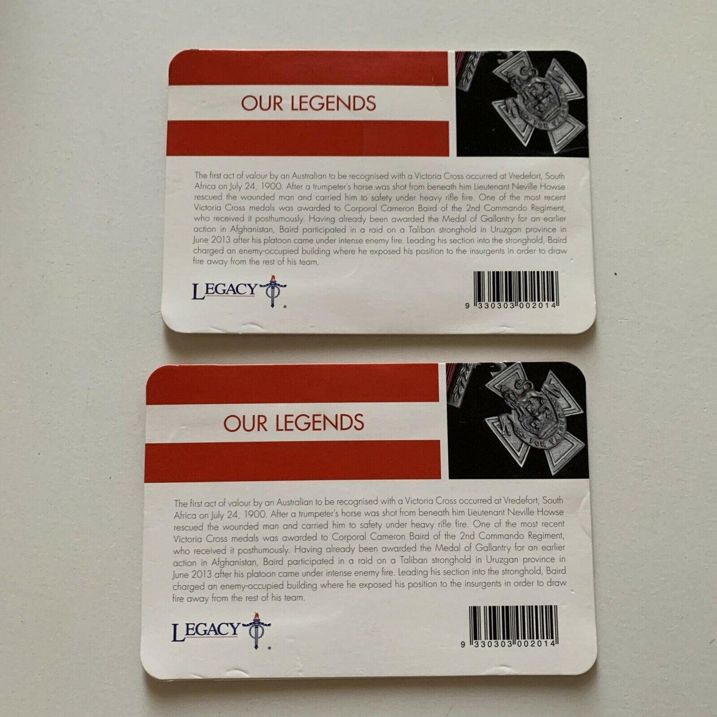 2x 2016 - ANZAC to Afghanistan - Official Coin 25c Legends Coin