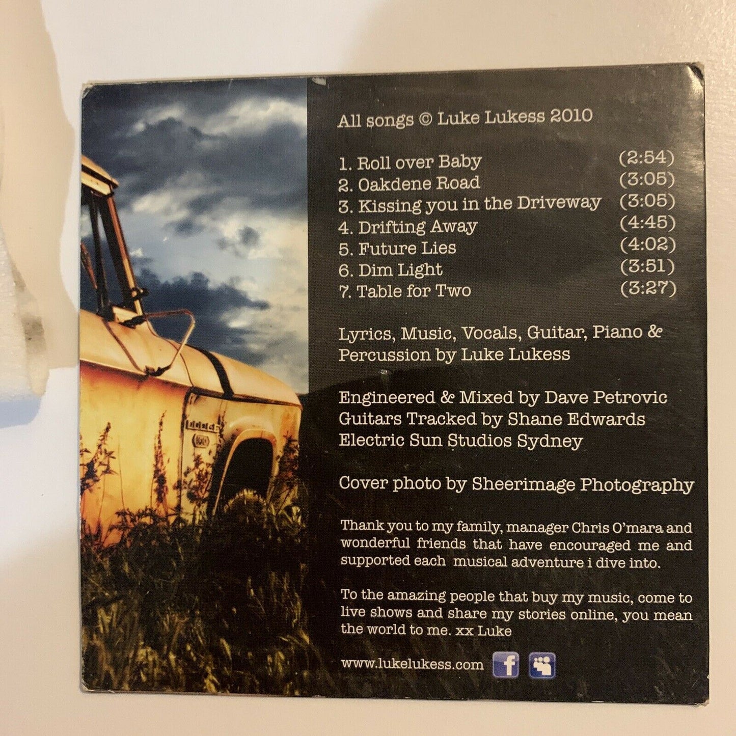 *Autographed Signed* Luke Lukess - Oakdene Road / Time Capsule (CD, 2010)