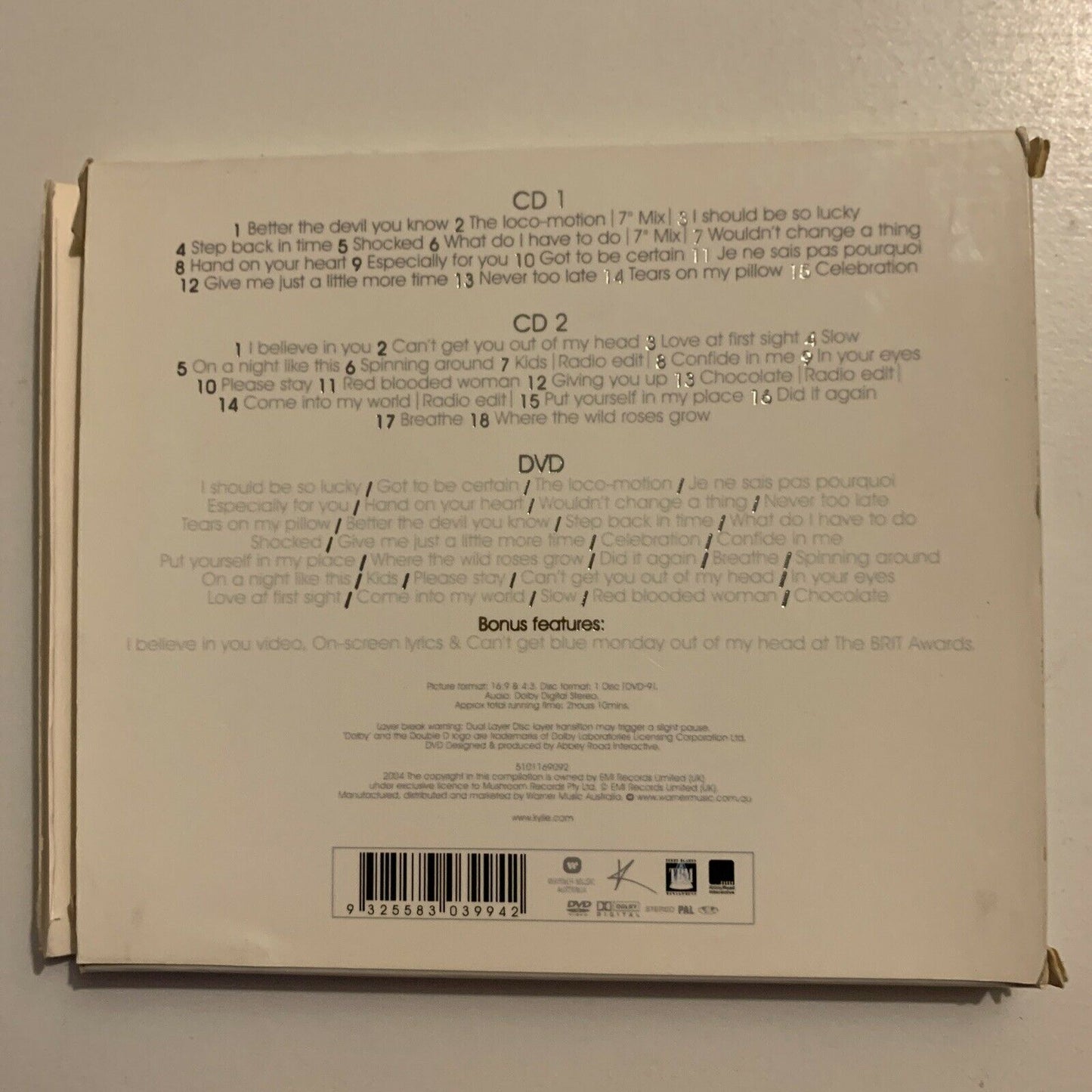 Kylie Minogue Ultimate Kylie Australian 3-disc CD/DVD Set