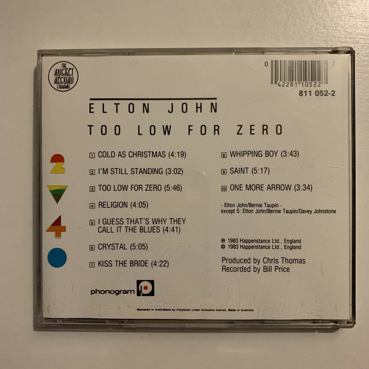 Elton John – Too Low For Zero (CD, 1983)