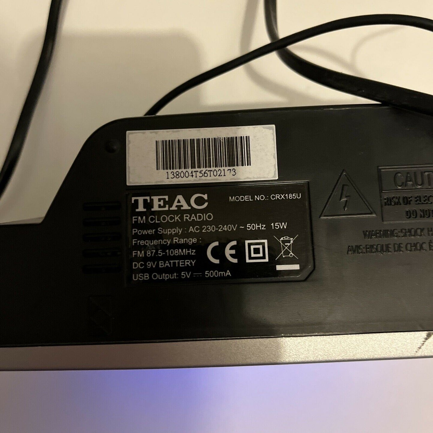 Teac RX185U Big LCD Screen Digital Clock Alarm FM Radio