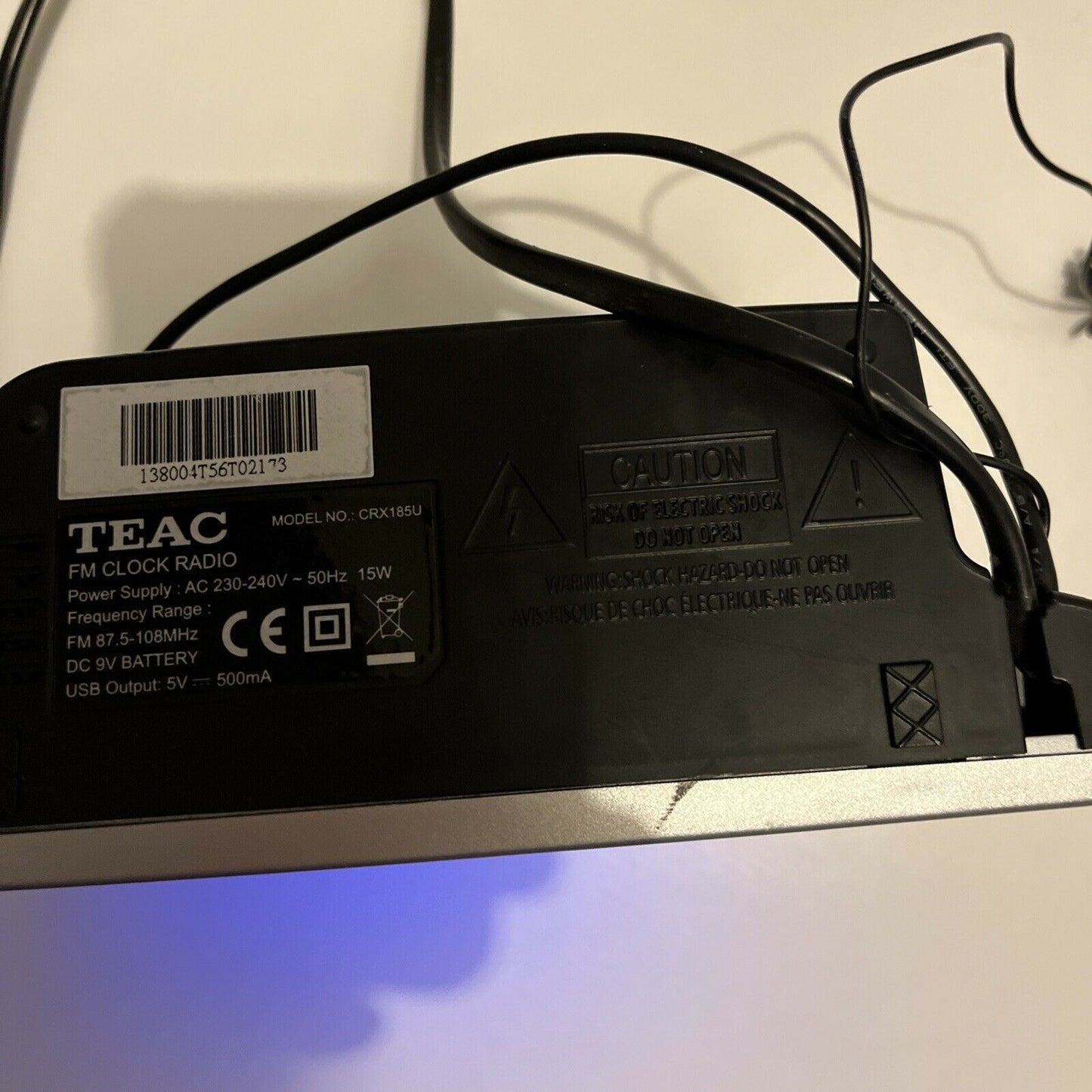 Teac RX185U Big LCD Screen Digital Clock Alarm FM Radio