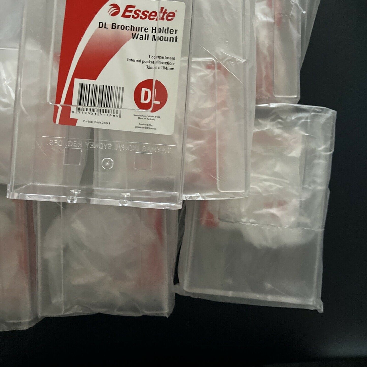 *New* 20x Bulk Lot Esselte DL Brochure Holder Wall Mount 32mm X 104mm