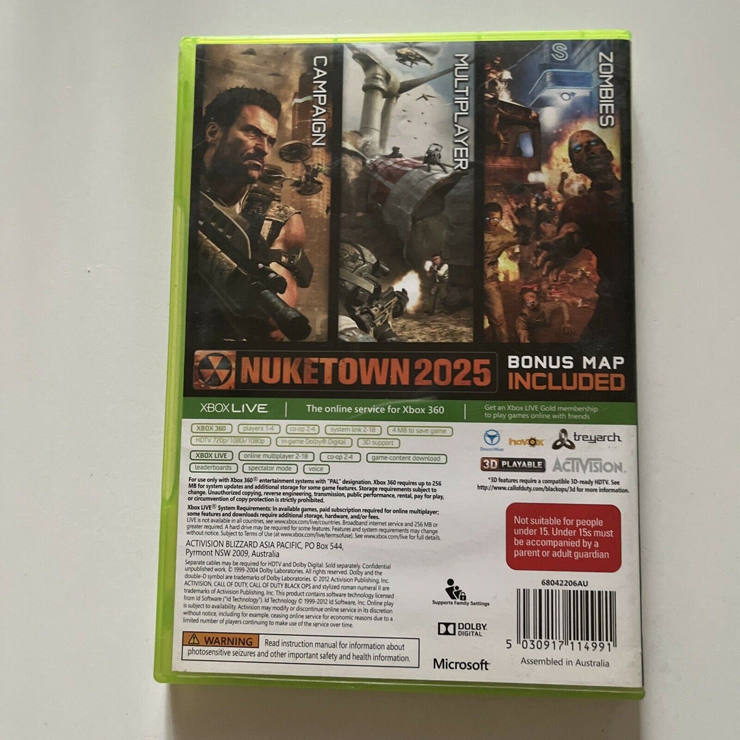 Call of Duty Black Ops II 2 Microsoft Xbox 360 PAL Shooter