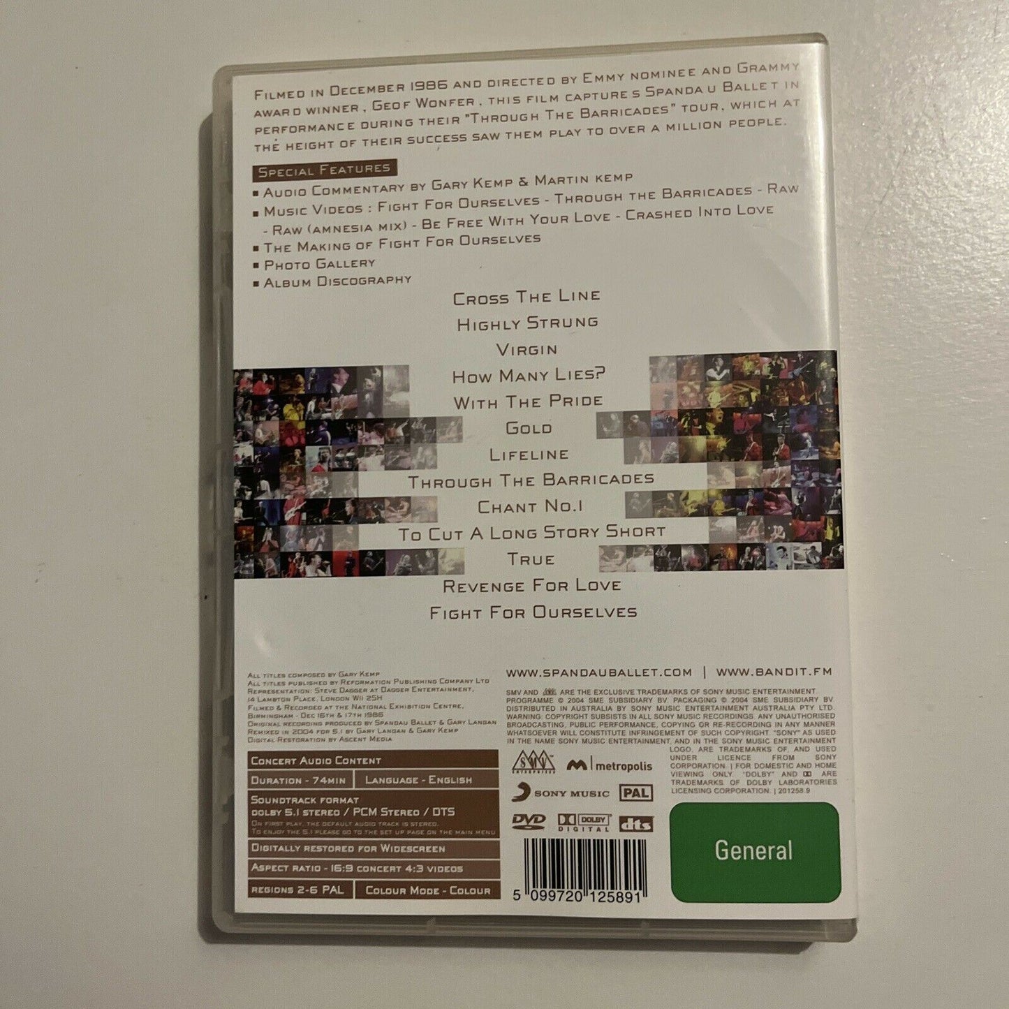 Spandau Ballet - Live From The N.E.C (DVD, 1986) Region 4&2