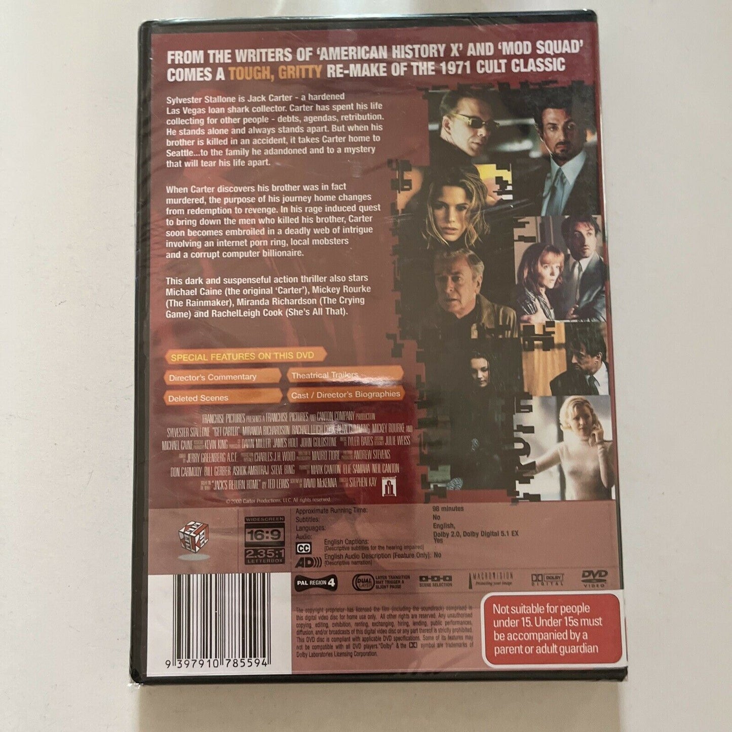 *New Sealed* Get Carter (DVD, 2000) Sylvester Stallone. Region 4