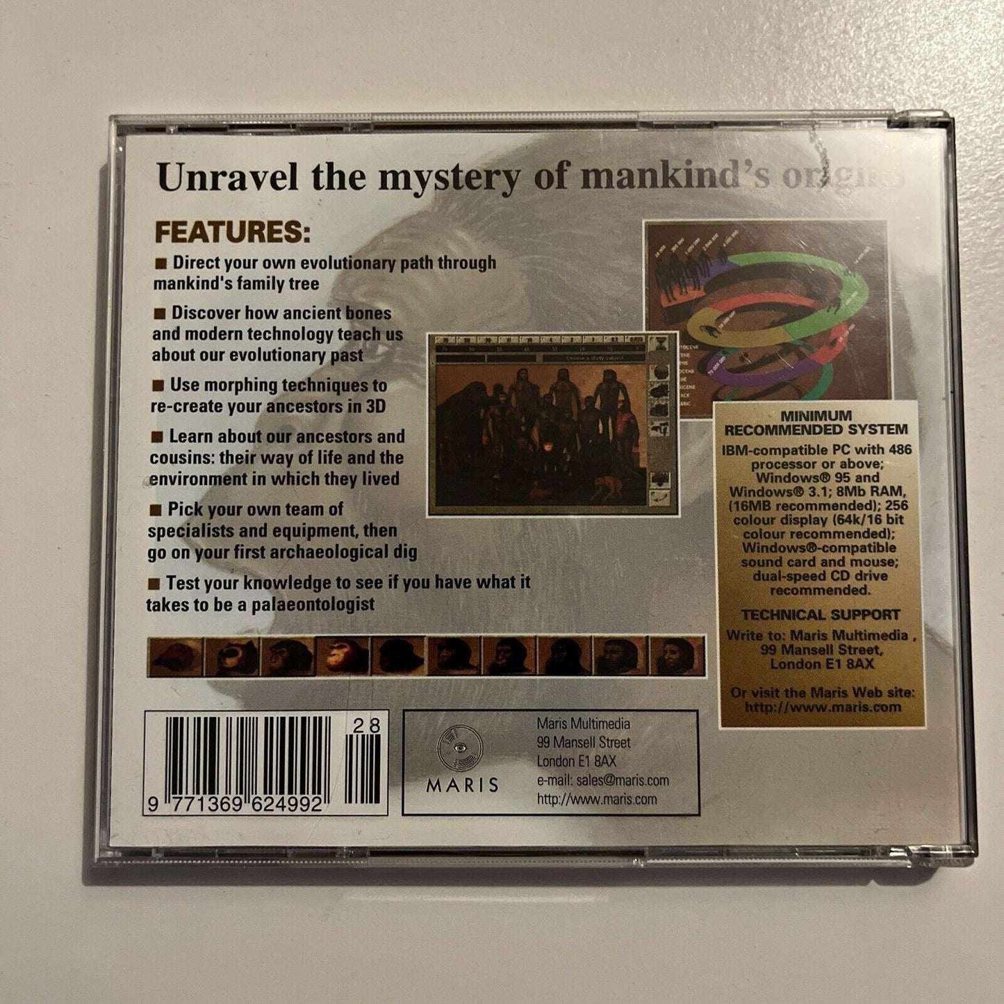 Origins Of Mankind - An Exploration Of Human Evolution PC CDROM Win95 Mac